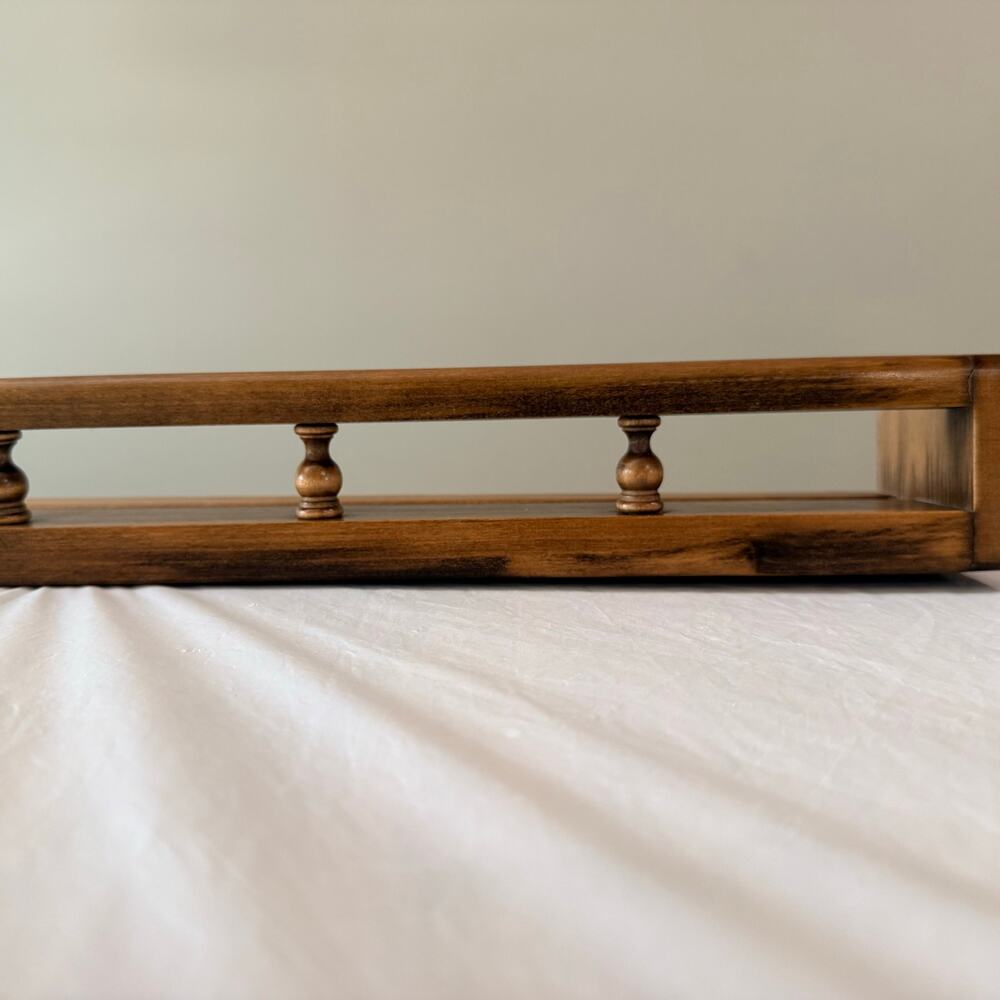Vintage Solid Wood Wall Shelf Spindles Display Spice Plate Rack - Picture 4 of 12
